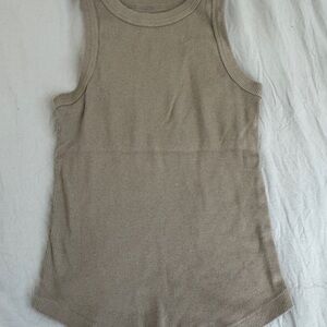 SO Olive Ribbed Sleeveless Top